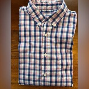 J.Crew The Offshore Performance Shirt Mens Large Pink Navy Gingham Button Down